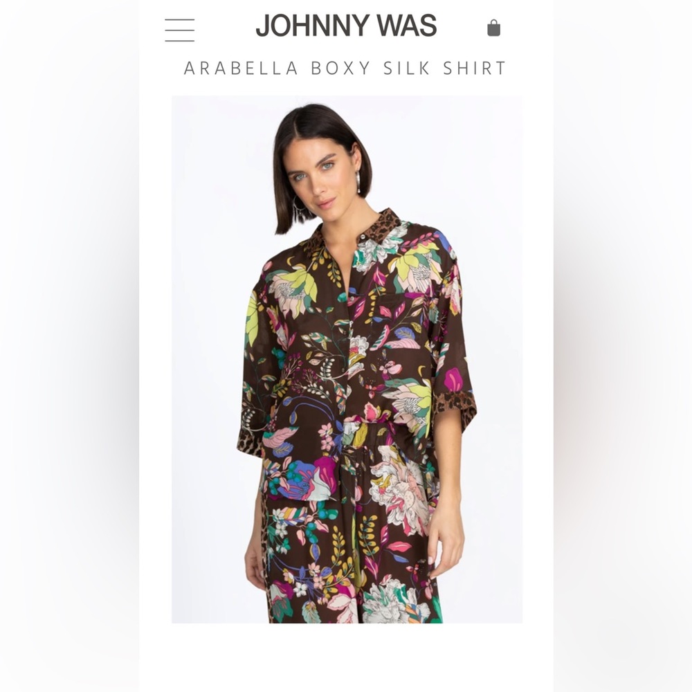 Johnny Was Arabella boxy silk shirt